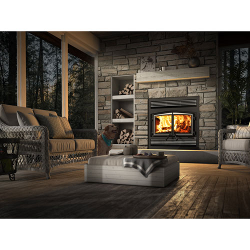 Osburn-Stratford-Fireplace-Traditional-Faceplate-Brushed-Nickel-Trim-Brushed-Nickel-Doors Osburn Stratford Zero Clearance Fireplace - Discontinued